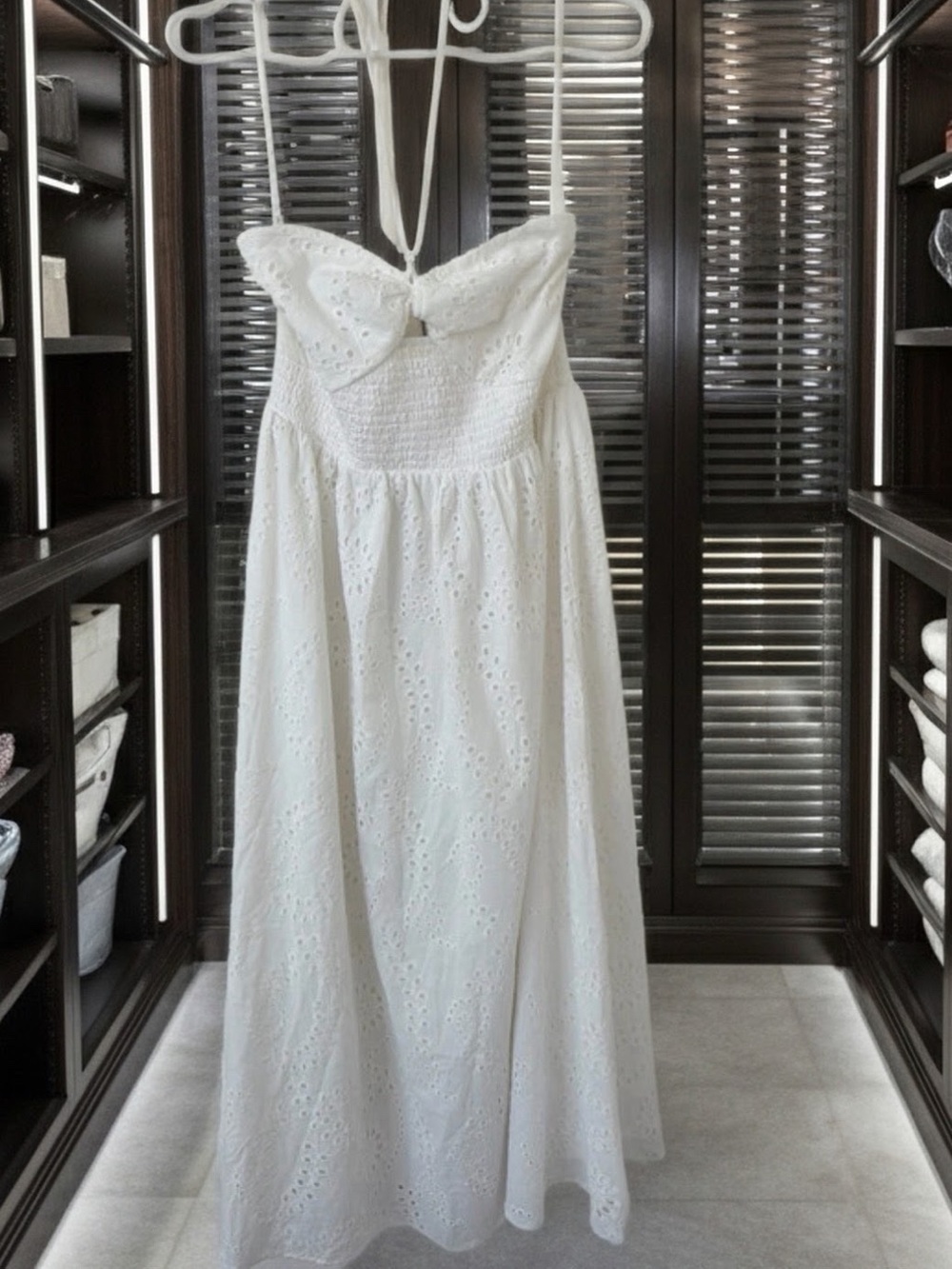 NWT Altr’d State Eyelet Halter White Midi Sundress - Bohemian Summer Style